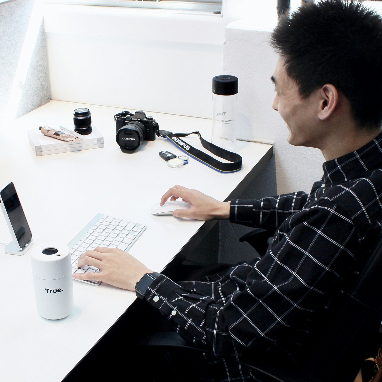 man using computer